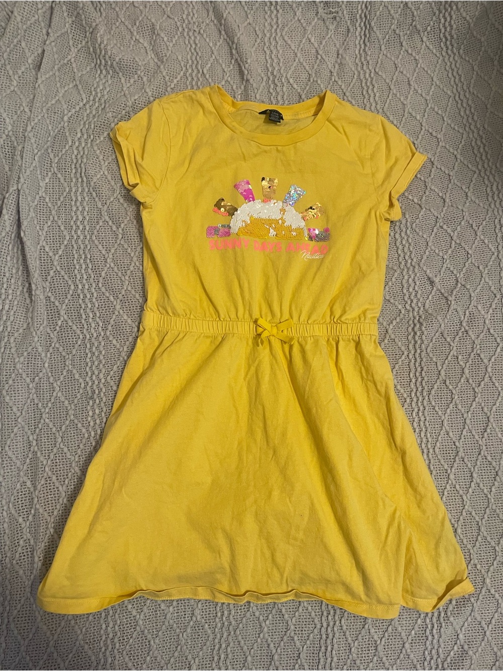 Nautica Yellow Sequin Sun Tee Dress